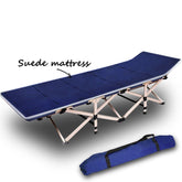 Camping Portable Stretcher Bed with Mattress – Foldable Recliner Mat (Navy)